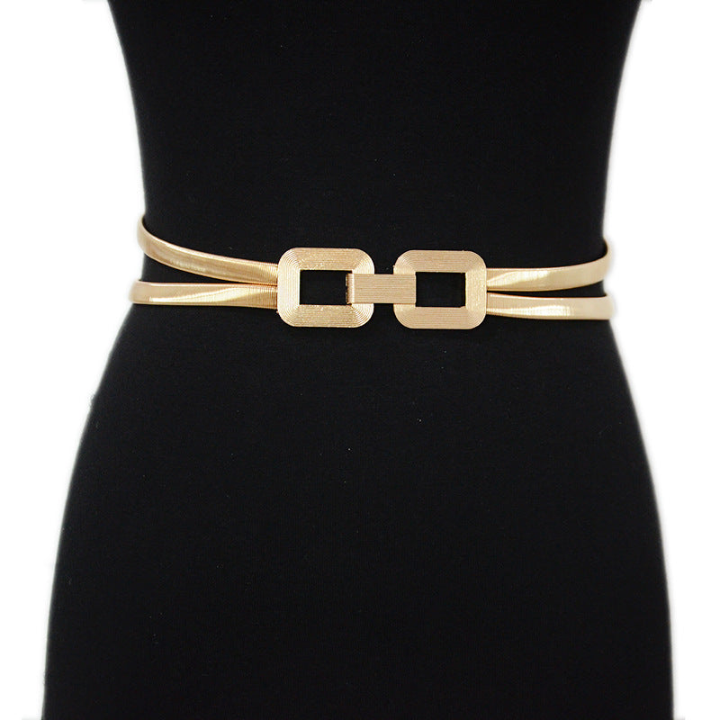Gold Double Strand Stretch Women's Belt