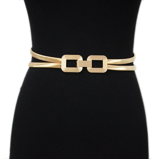 Gold Double Strand Stretch Women's Belt