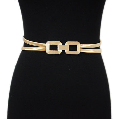 Gold Double Strand Stretch Women's Belt