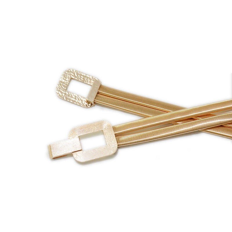 Gold Double Strand Stretch Women's Belt