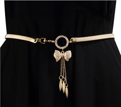 Goldfish rhinestone inlaid pendant waist chain