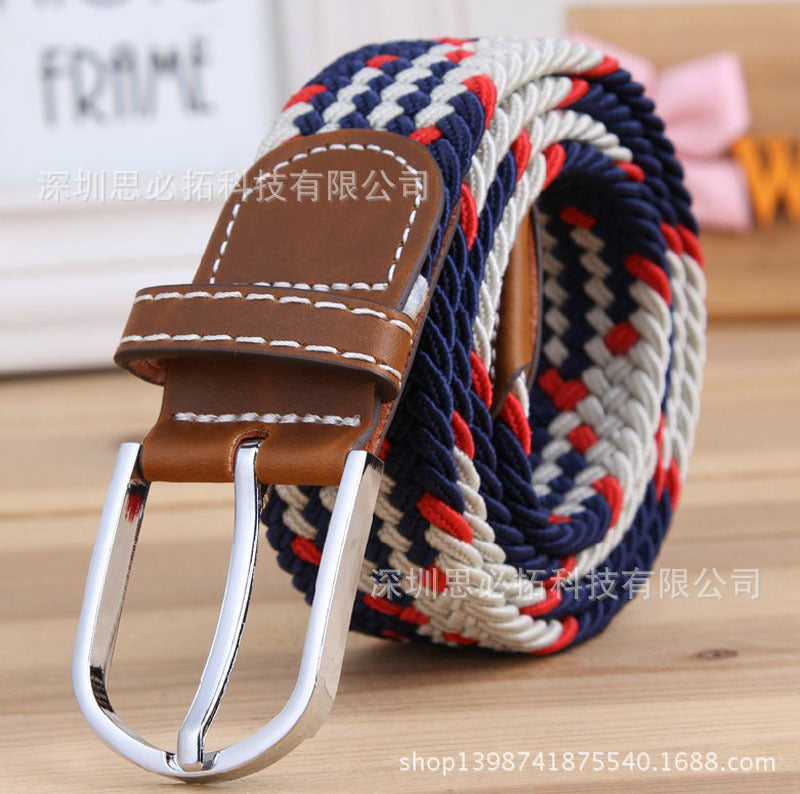 Elastic, woven elastic canvas belt