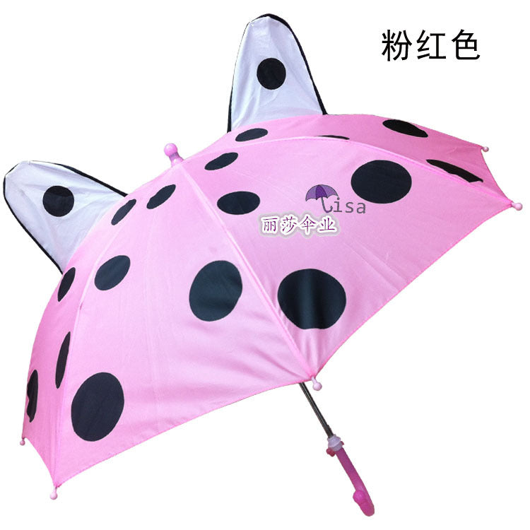 3D Shaped Kids Umbrella Beetle Frog Logo Ear Umbrella