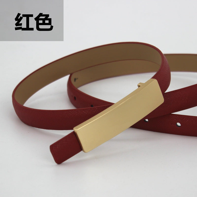 Gold buckle genuine leather cowhide belt wholesale
