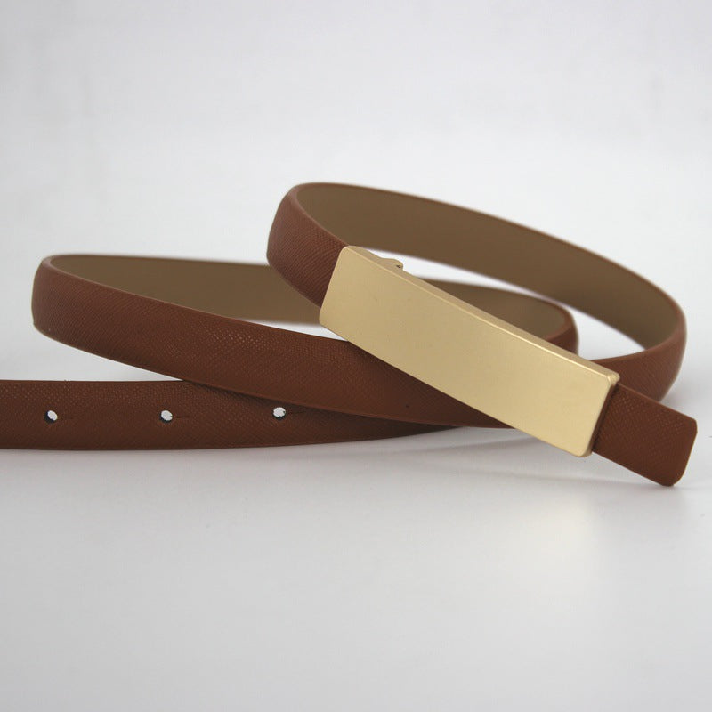 Gold buckle genuine leather cowhide belt wholesale