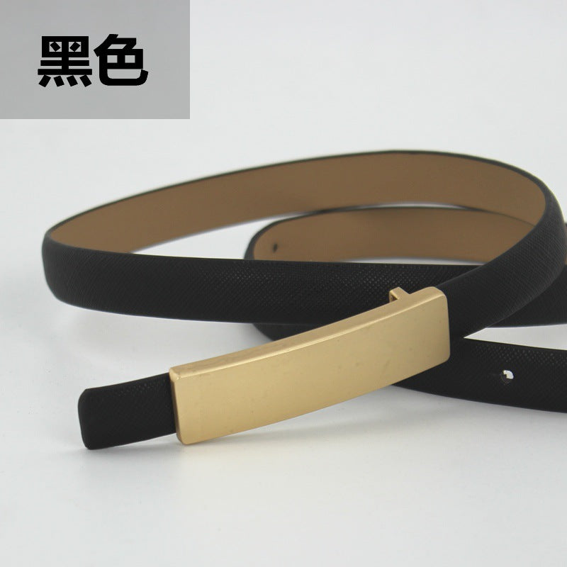 Gold buckle genuine leather cowhide belt wholesale