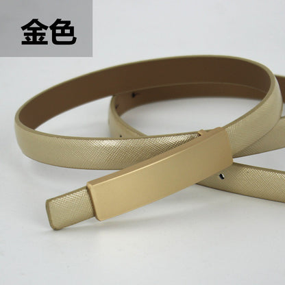 Gold buckle genuine leather cowhide belt wholesale