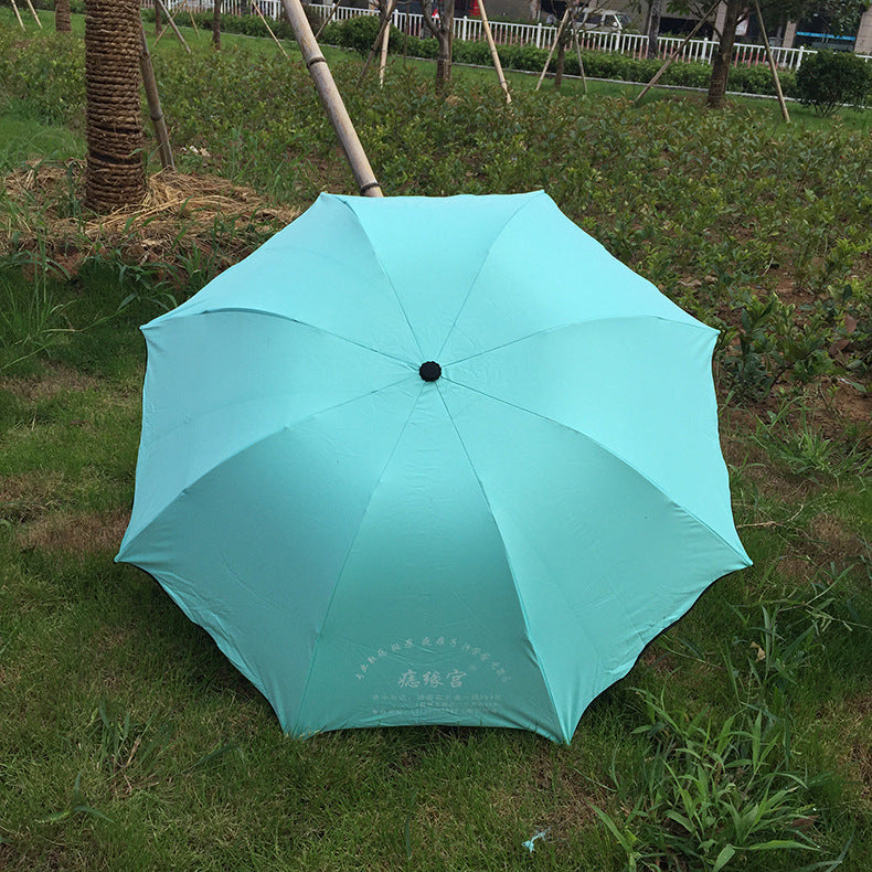 Water-Reactive Flower Umbrella Black Coated 3-Fold Umbrella