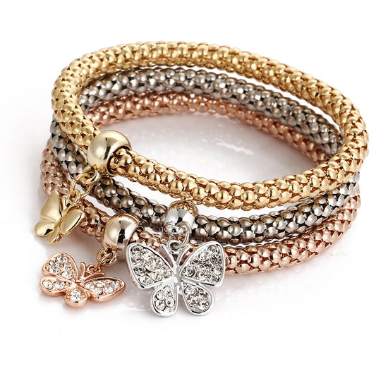 Dot Diamond Butterfly Bracelet