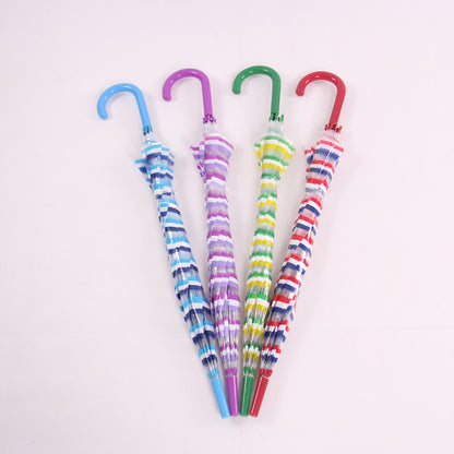 Transparent Striped Long Handle Umbrella Polo Creative Umbrel