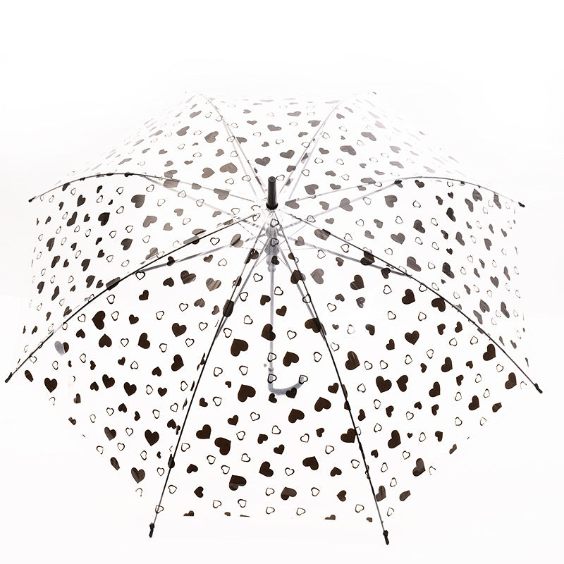 8 Rib Advertising Umbrella Transparent Heart-Shaped Umbrella