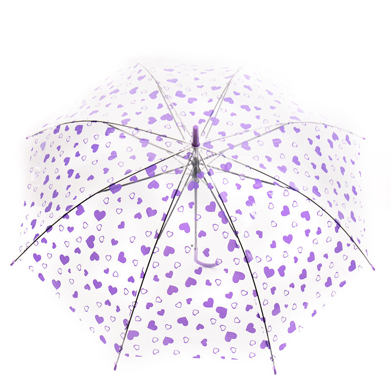 8 Rib Advertising Umbrella Transparent Heart-Shaped Umbrella