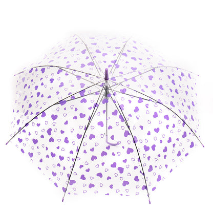 8 Rib Advertising Umbrella Transparent Heart-Shaped Umbrella