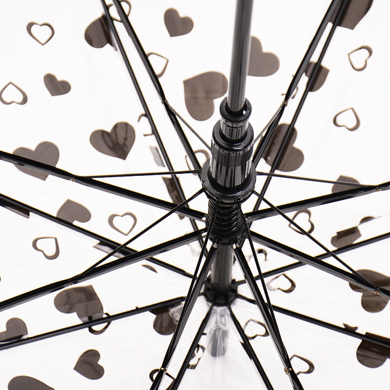 8 Rib Advertising Umbrella Transparent Heart-Shaped Umbrella