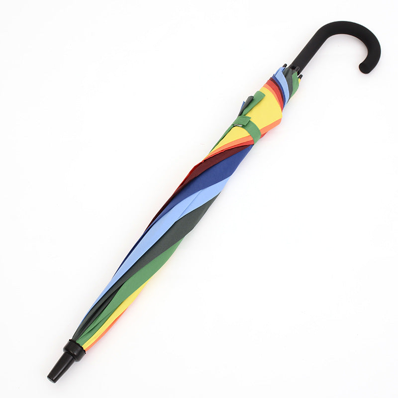 8 Rib Rainbow Umbrella Double Shaft Long Handle Umbrella