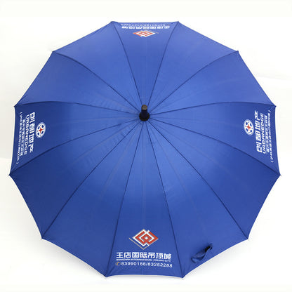 12 Rib Silver Coated Umbrella Business Long Handle Umbrella