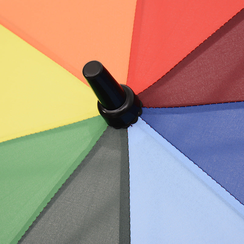 8 Rib Rainbow Umbrella Double Shaft Long Handle Umbrella