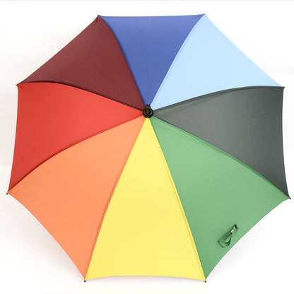 8 Rib Rainbow Umbrella Double Shaft Long Handle Umbrella