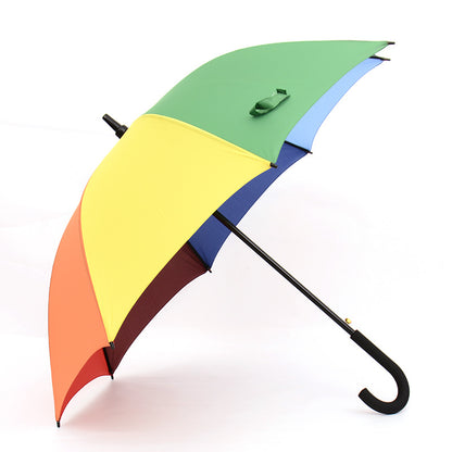 8 Rib Rainbow Umbrella Double Shaft Long Handle Umbrella