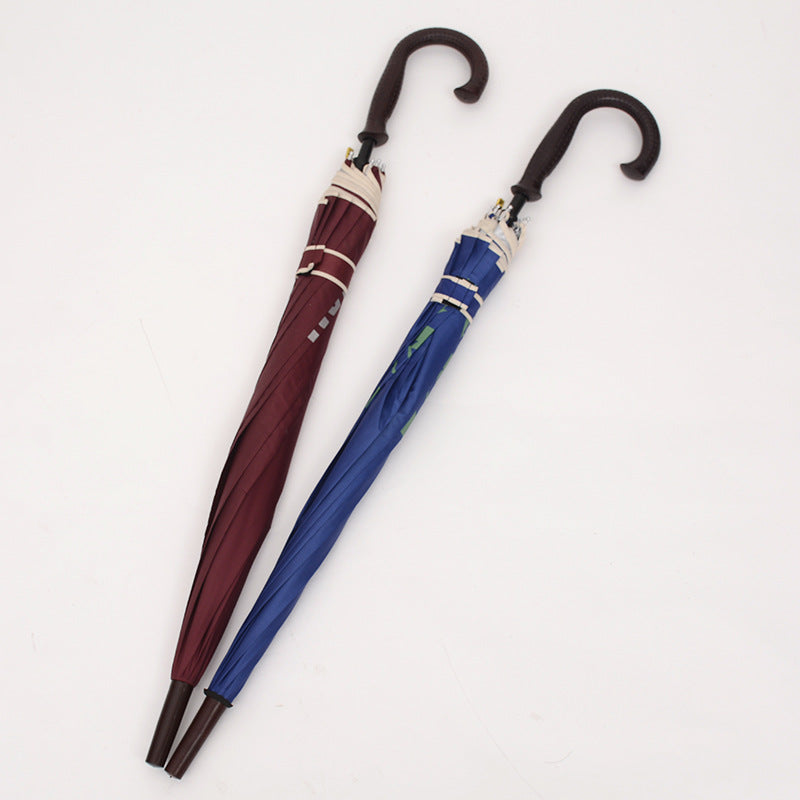 8 Rib Automatic Silver Coated Umbrella Business Long Handle Umbrella