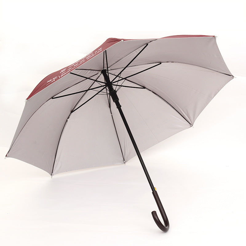 8 Rib Silver Coated Umbrella Advertising Long Handle Umbrella