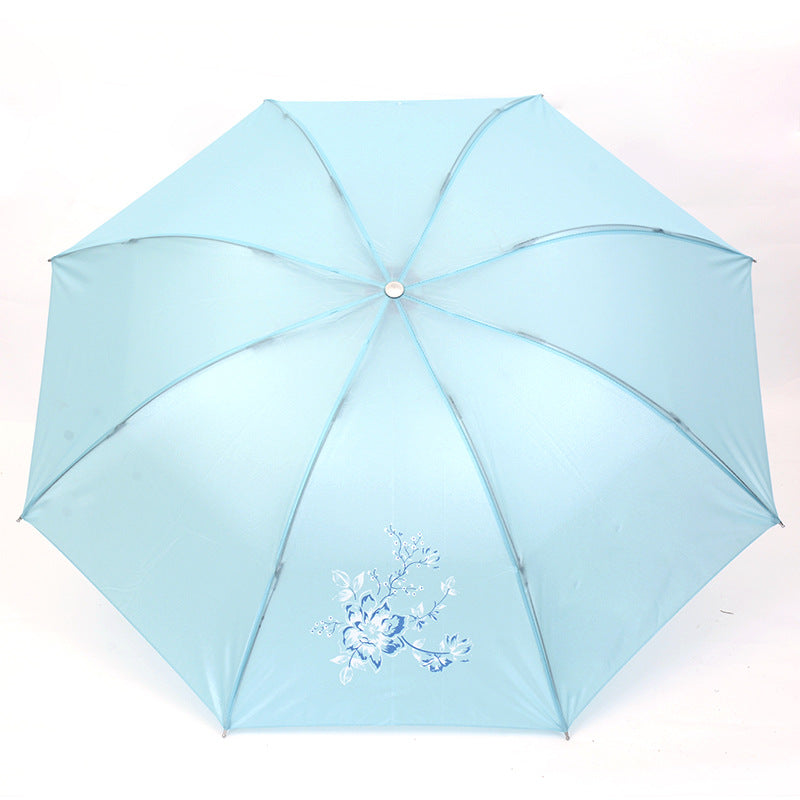 55cm 8 Rib Pearl Fabric Umbrella 3-Fold Advertising Umbrella