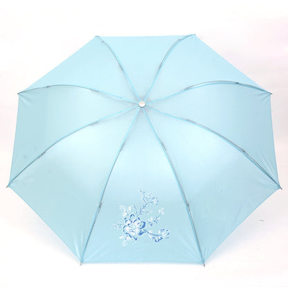 55cm 8 Rib Pearl Fabric Umbrella 3-Fold Advertising Umbrella