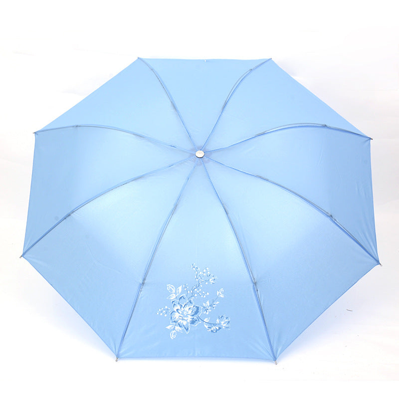 55cm 8 Rib Pearl Fabric Umbrella 3-Fold Advertising Umbrella