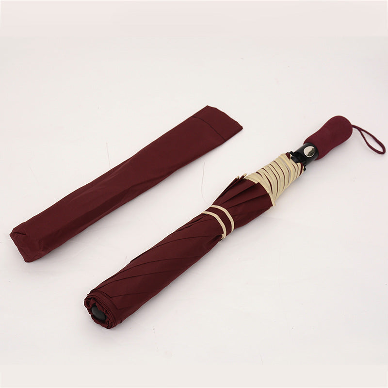 Extra Large 2-Fold Umbrella Black Coated Golf Umbrella