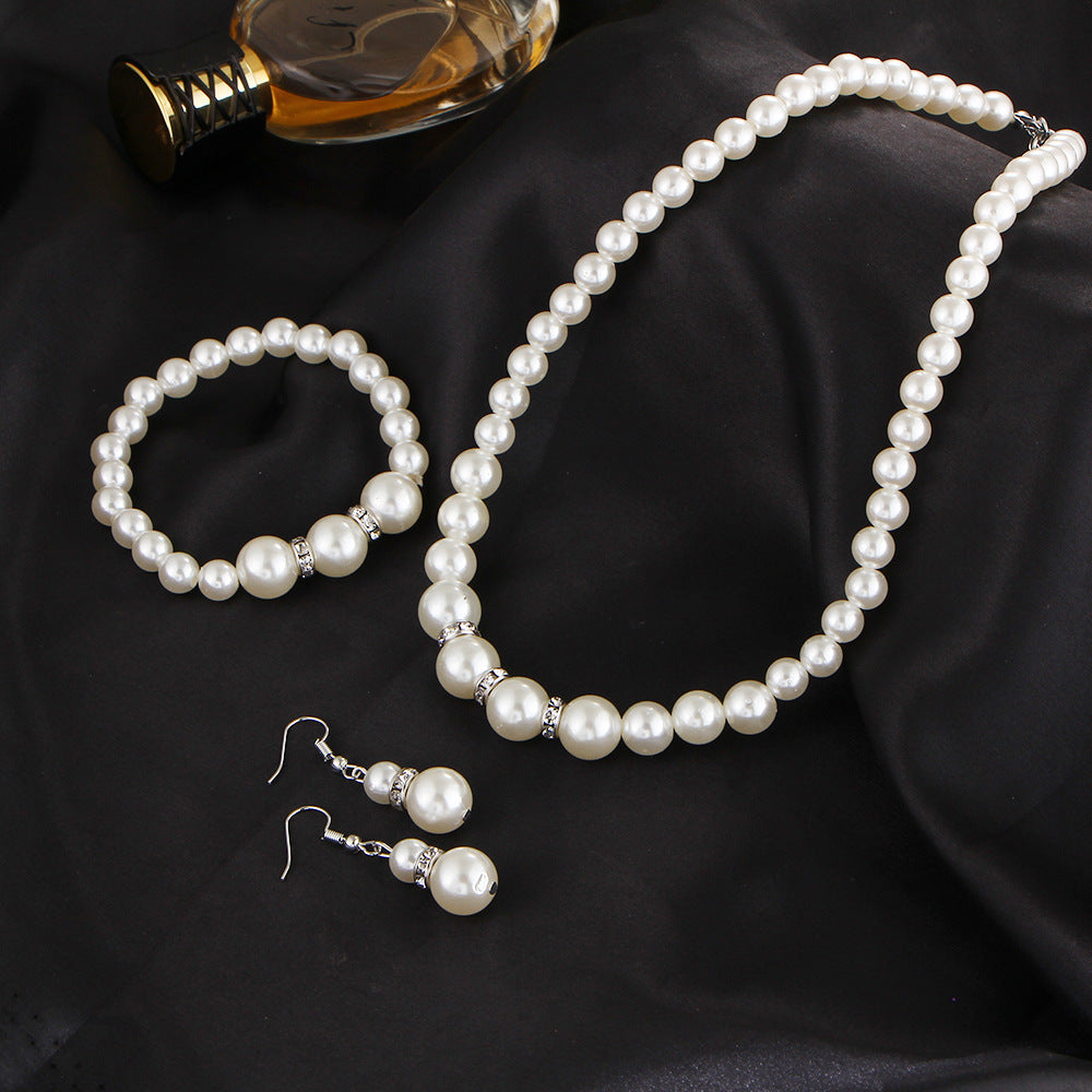 Pearl Crystal Bridal Jewelry Set