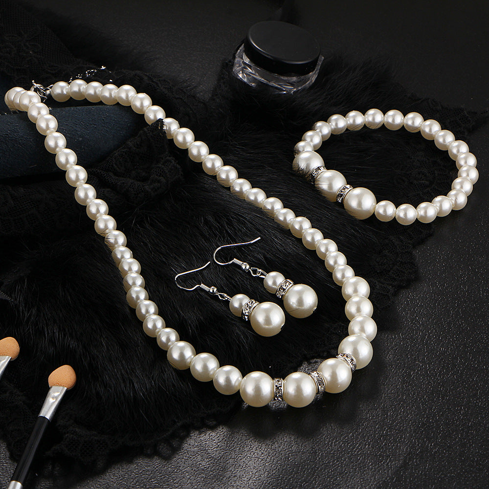 Pearl Crystal Bridal Jewelry Set