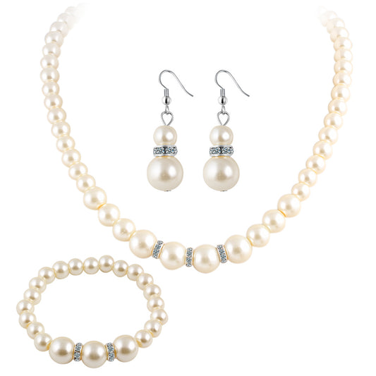 Pearl Crystal Bridal Jewelry Set