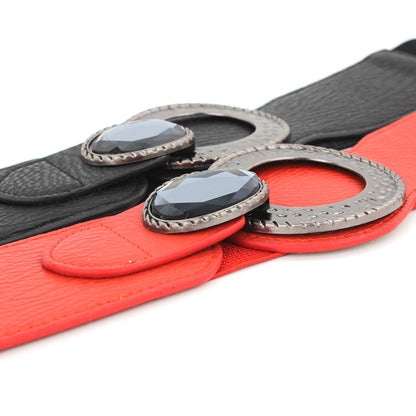 Black and red elastic elastic belt