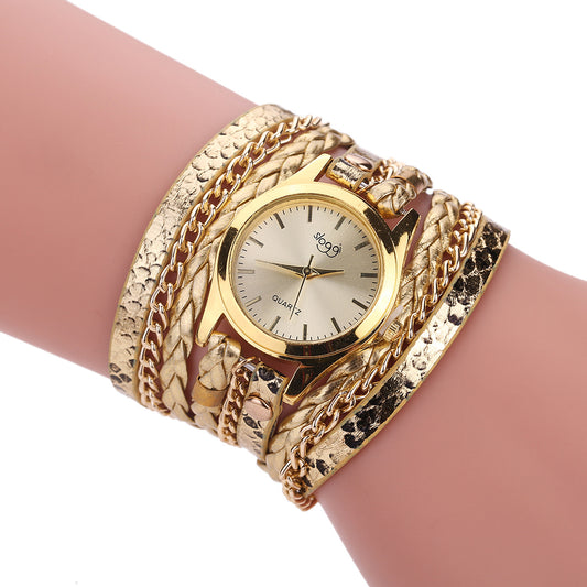 Snake gold belt quartz watch multi-color optional