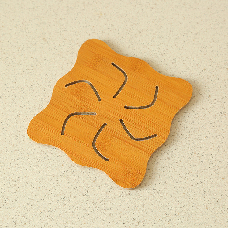 Cut-Out Wooden Coaster, Kitchen Thickened Heat-Resistant Pad