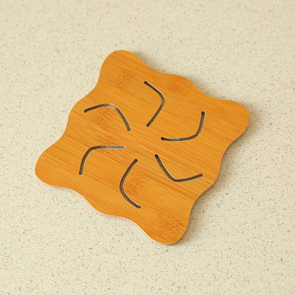 Cut-Out Wooden Coaster, Kitchen Thickened Heat-Resistant Pad