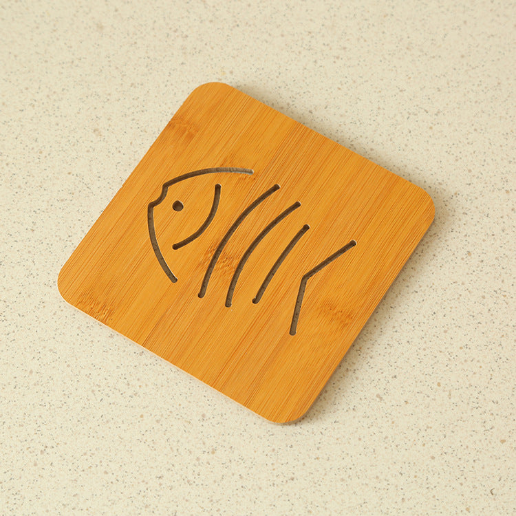 Cut-Out Wooden Coaster, Kitchen Thickened Heat-Resistant Pad