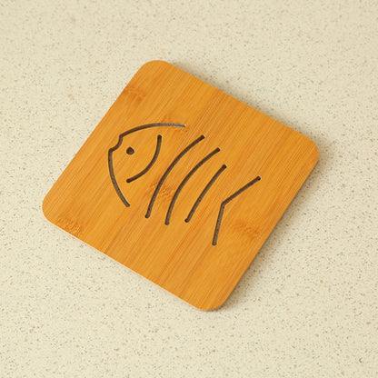 Cut-Out Wooden Coaster, Kitchen Thickened Heat-Resistant Pad