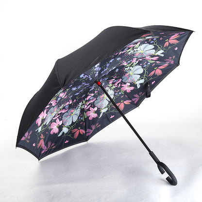 C-Handle Hands-Free Car Reverse Umbrella Double-Layer Windproof