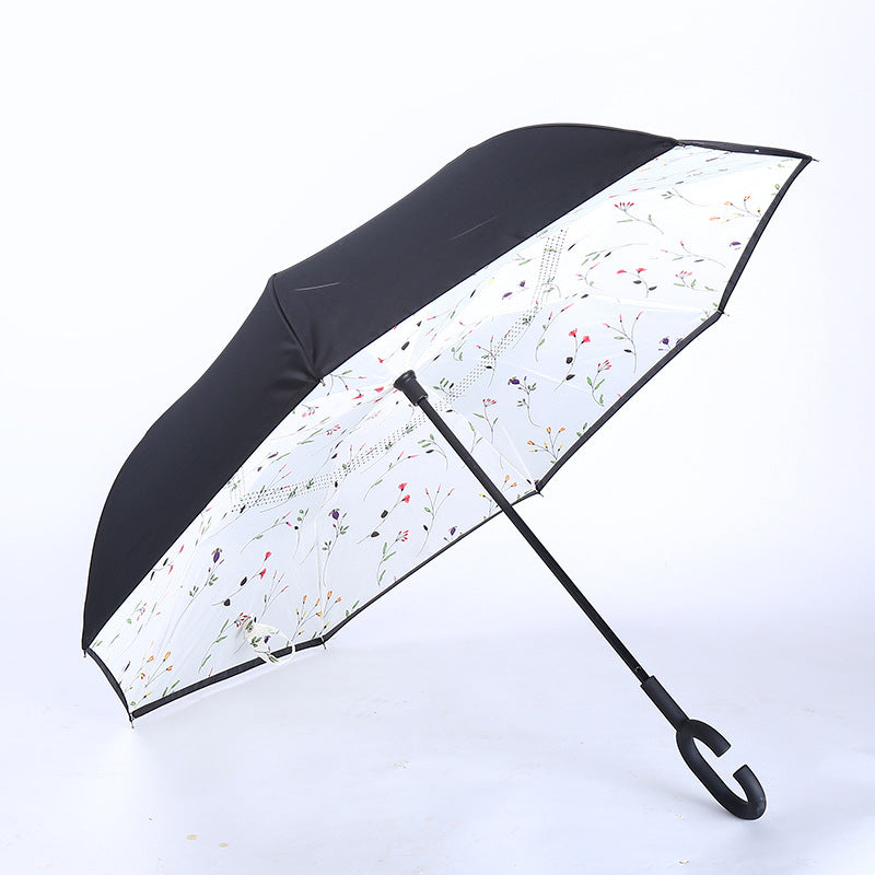 C-Handle Hands-Free Car Reverse Umbrella Double-Layer Windproof
