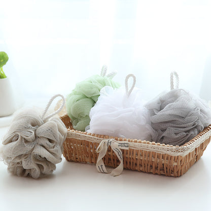 Esponja de baño suave de color sólido, bola de baño exfoliante grande 