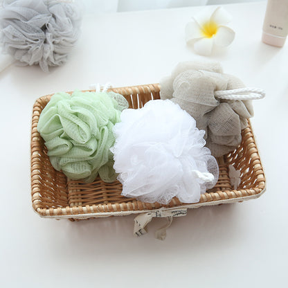 Esponja de baño suave de color sólido, bola de baño exfoliante grande 