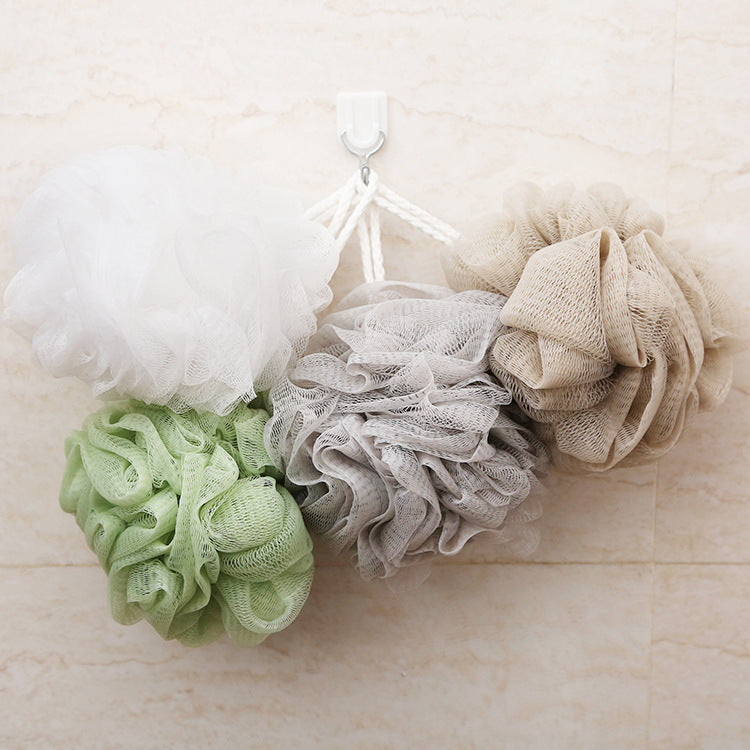 Esponja de baño suave de color sólido, bola de baño exfoliante grande 