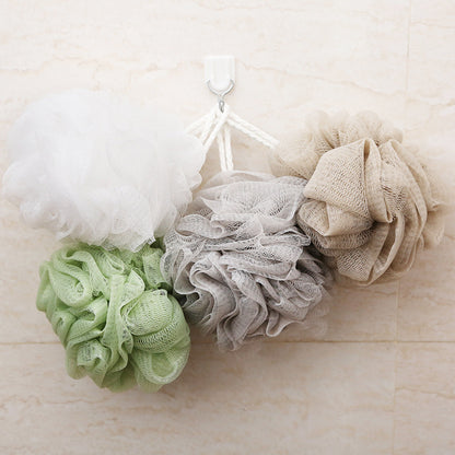 Esponja de baño suave de color sólido, bola de baño exfoliante grande 