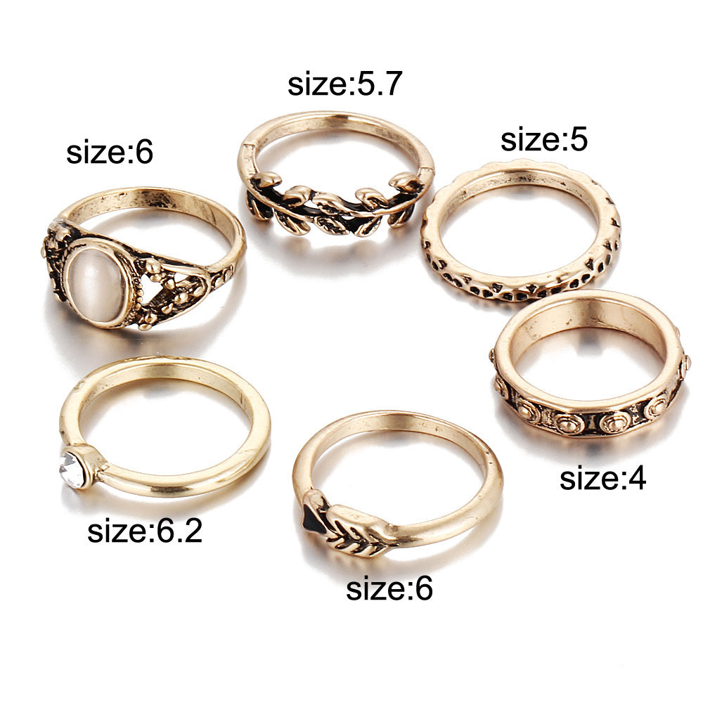 Cat's eye stone combination set joint ring wholesale