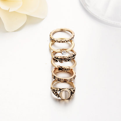 Cat's eye stone combination set joint ring wholesale