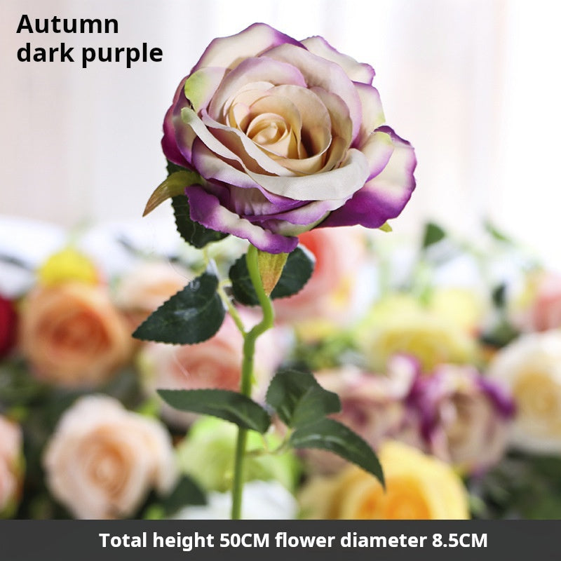 Flor artificial de flor de seda de una sola rosa 