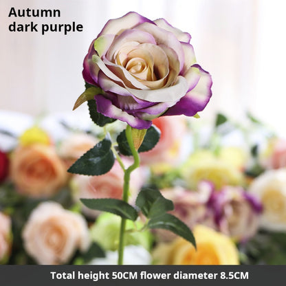 Flor artificial de flor de seda de una sola rosa 