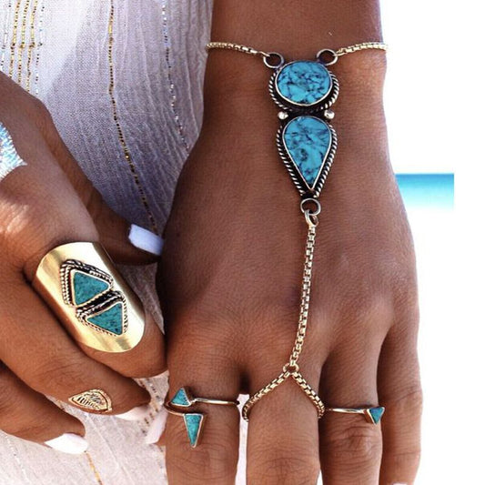 Turquoise finger bracelet