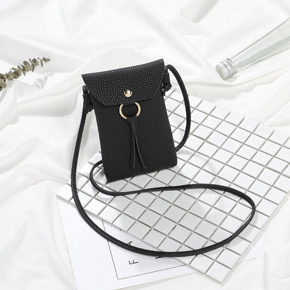 Square bag, shoulder messenger bag, mobile phone bag.